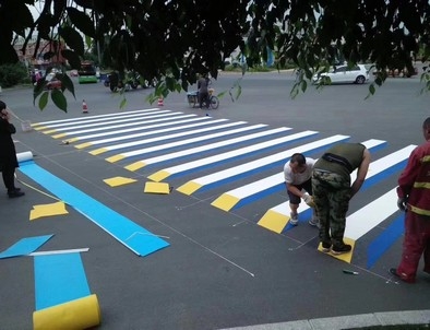 九江九江彩色路面标线施工